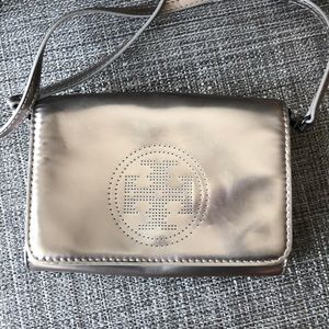 Tory Burch cross body metallic purse